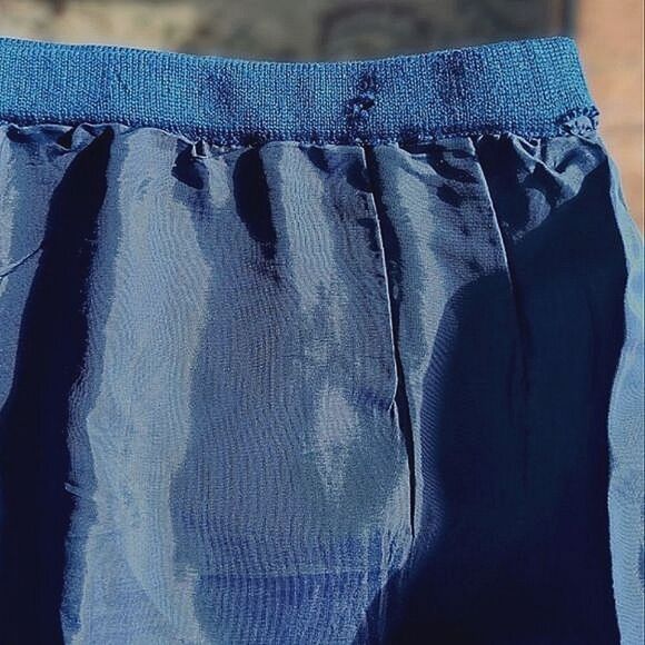 Vtg 60s blue 100% wool pencil skirt - Picture 9 of 14